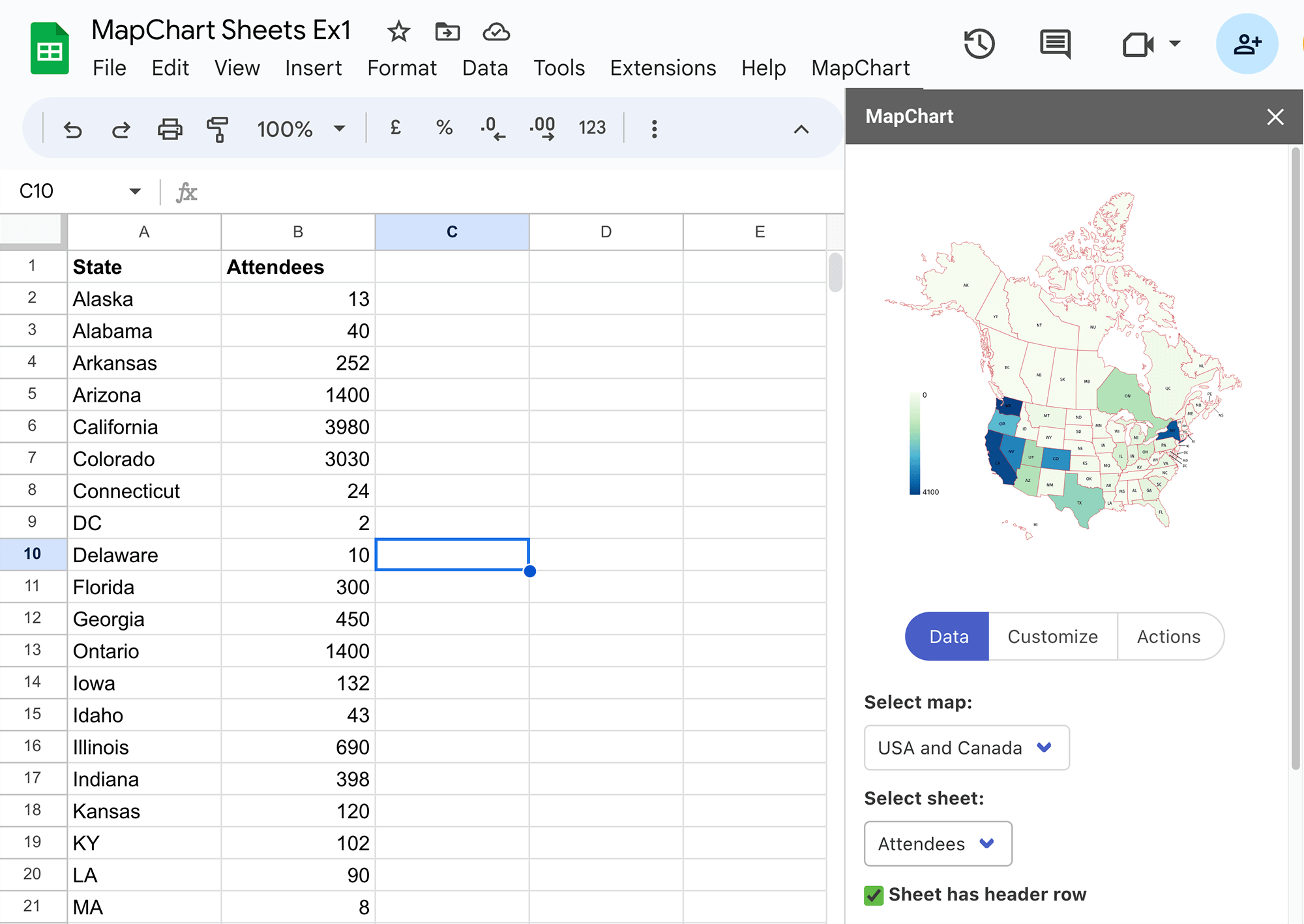 MapChart For Google Sheets   Blue Green Us Canada@2x 